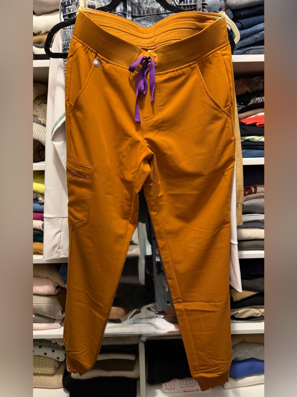 Women’s Figs Cargo Drawstring Pants - Cinnamon joggers.